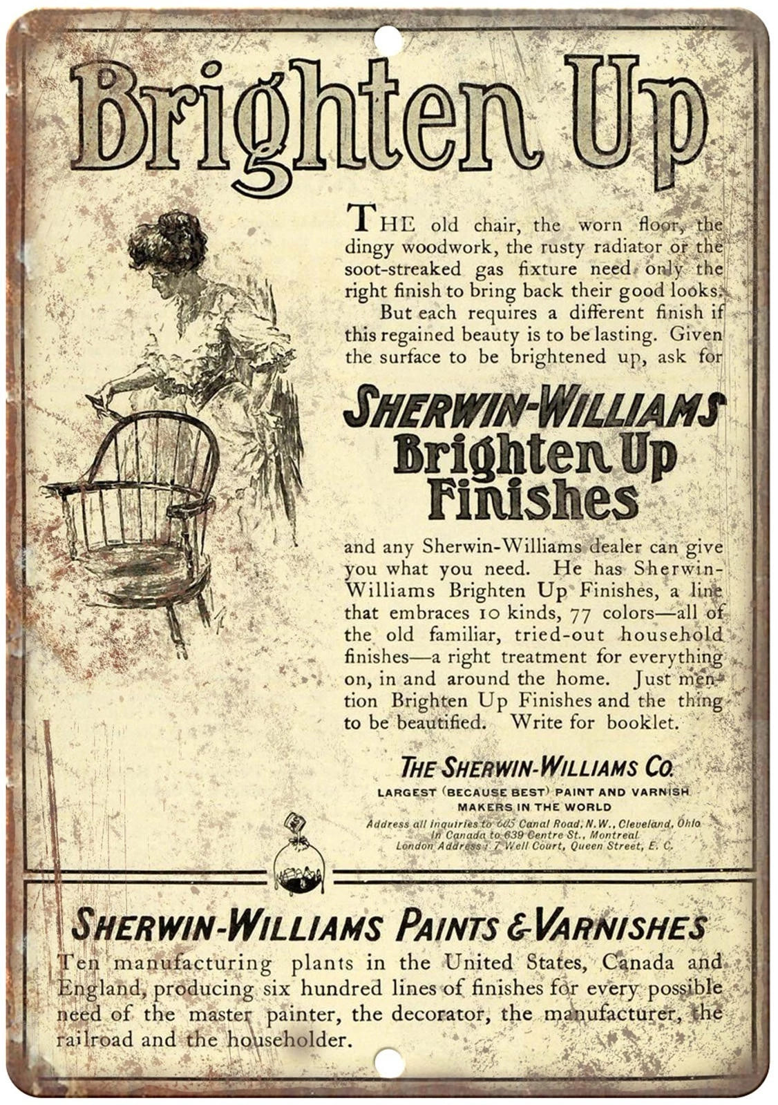 Vintage Sherwin Williams Paint Ad Aluminum Sign — product artwork