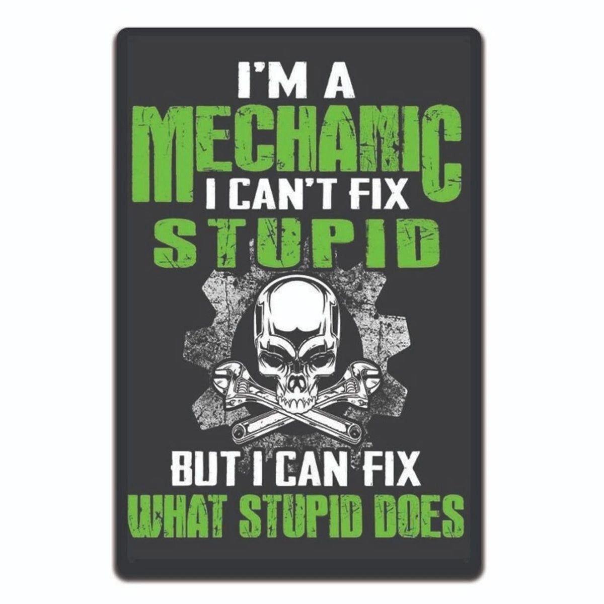 Mechanic Rules Garage Funny Shop Aluminum Sign — product artwork