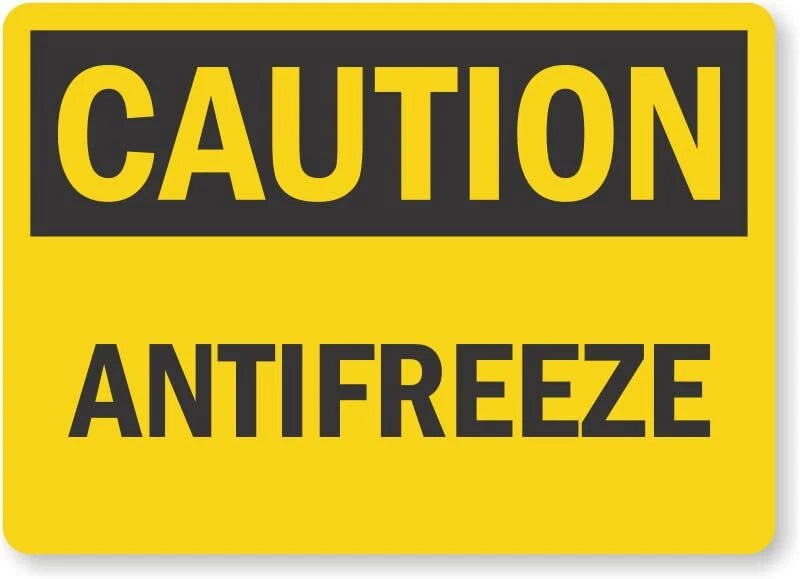 OSHA Caution Antifreeze Safety Warning Aluminum Sign — product artwork