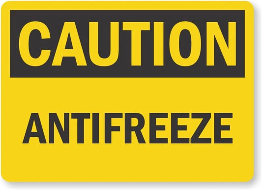 OSHA Caution Antifreeze Safety Warning Aluminum Sign — product artwork