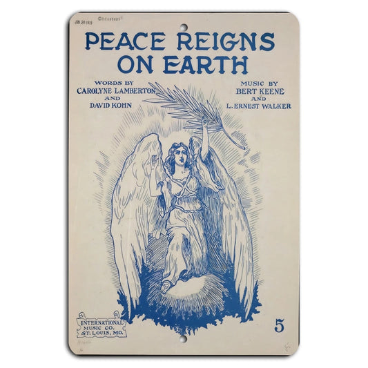 Decorative Peace Reigns Angelic Harmony Aluminum Sign — product artwork
