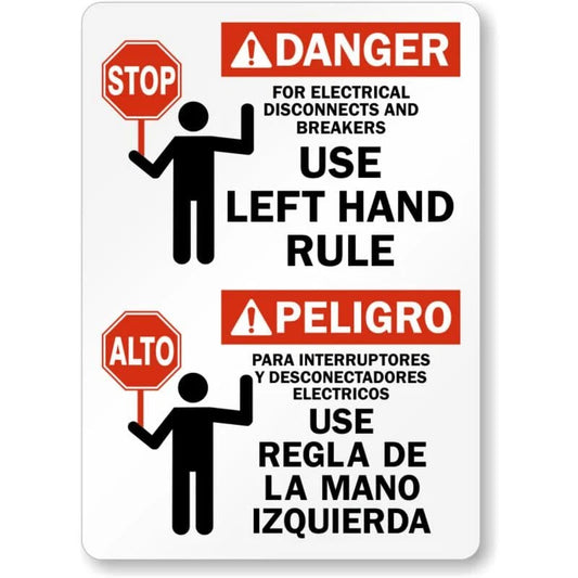 Bilingual Electrical Equipment Aluminum Sign — product artwork