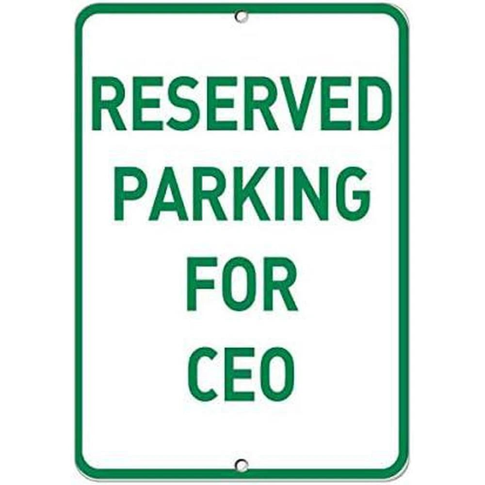 Reserved Parking Warning CEO Business Aluminum Sign — product artwork