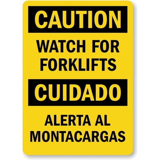 Watch for Forklifts Cuidado Alerta al Montacargas Sign — product artwork