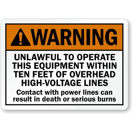 Operate Equipment Warning Aluminum Sign — product artwork
