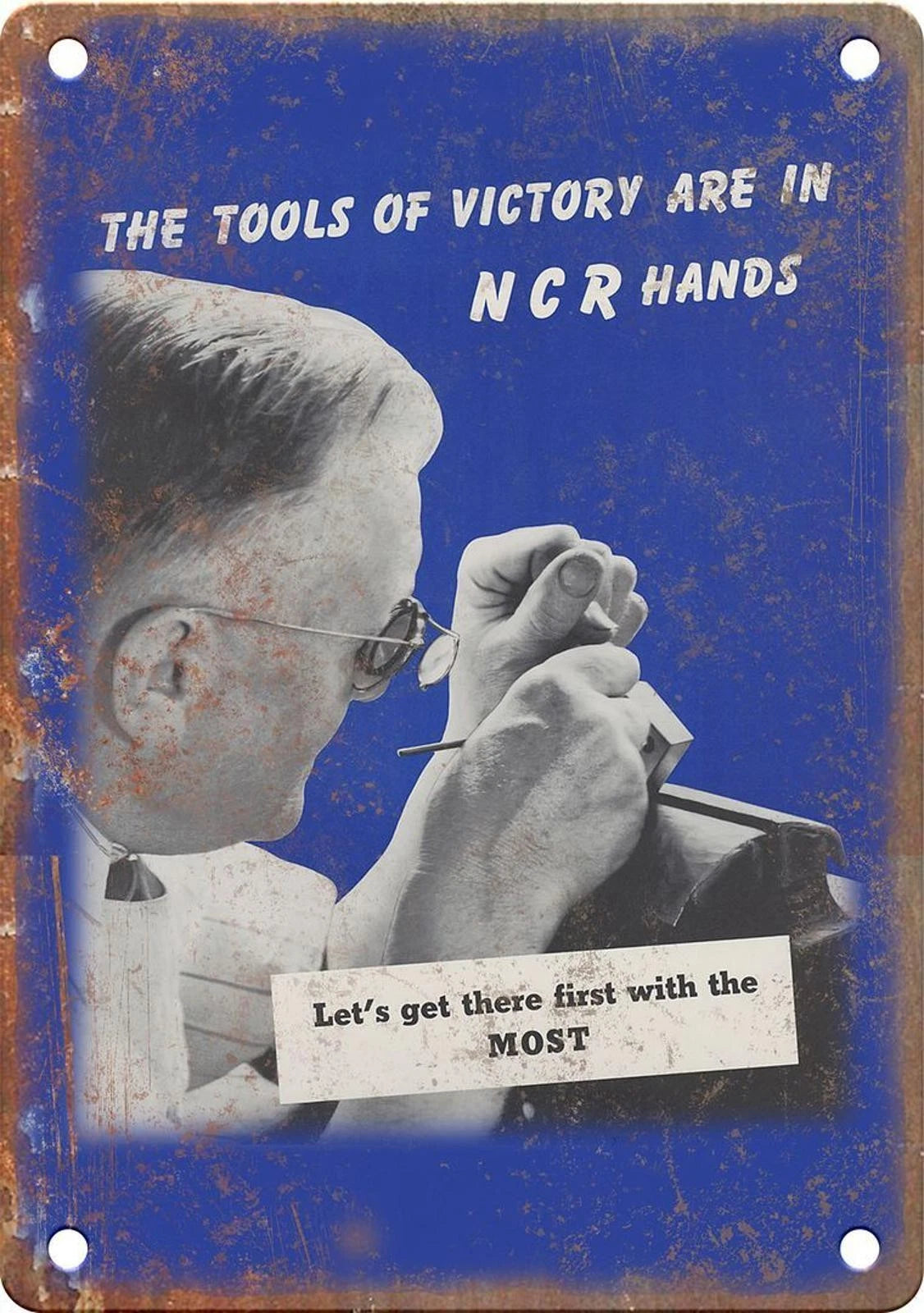 WWII Propaganda Tools of Victory Funny Aluminum Sign — product artwork
