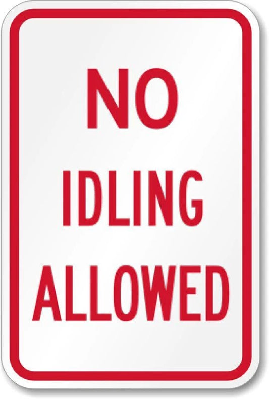No Idling Parking Business Safety Aluminum Sign — product artwork