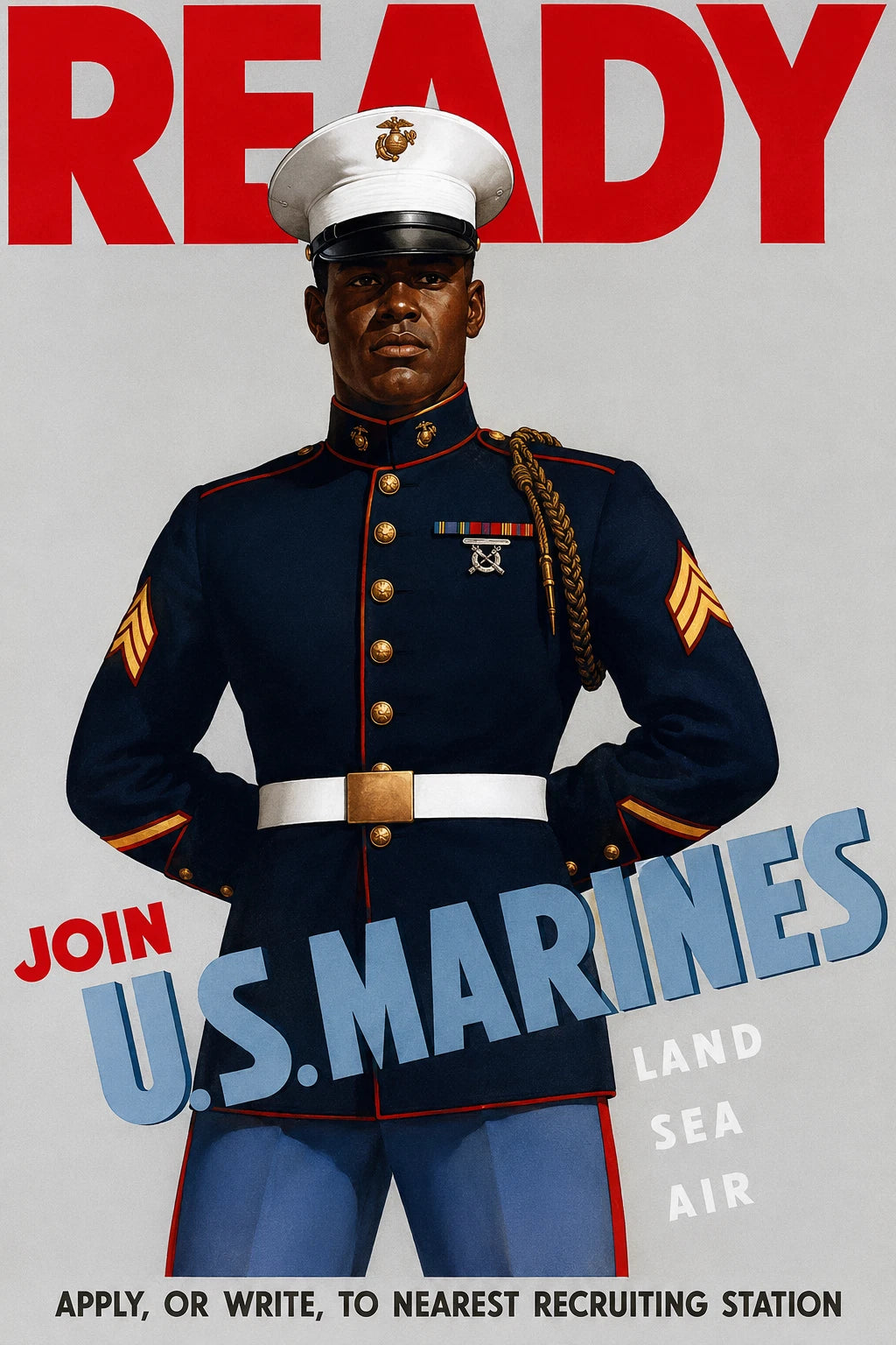 U.S. Marines Military Vintage Aluminum Sign — product artwork