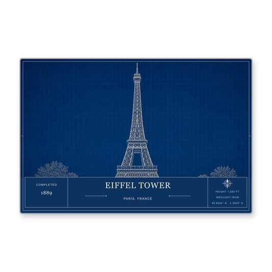 Eiffel Tower Architectural Wall Art Aluminum Sign — product artwork