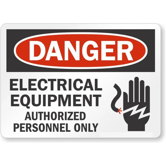 Danger Electrical Equipment Authorized Personnel Only Aluminum Sign — product artwork