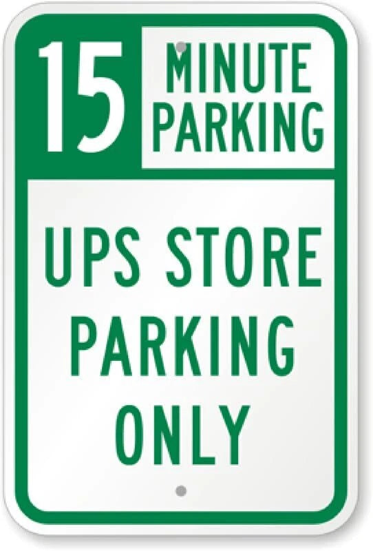 Store Parking 15 Minutes Aluminum Sign — product artwork