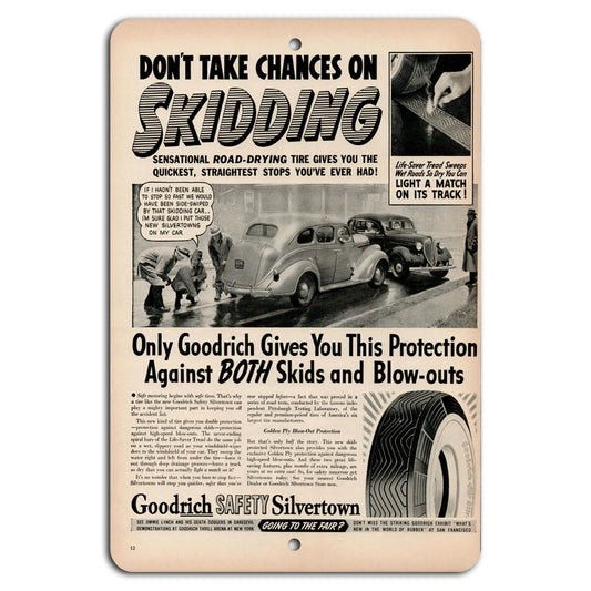 Vintage Goodrich Tire Garage Automotive Safety Aluminum Sign — product artwork