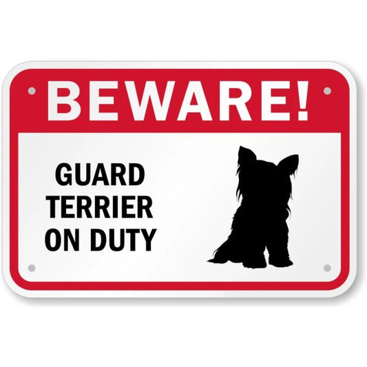 Terrier on Duty Aluminum Sign — product artwork