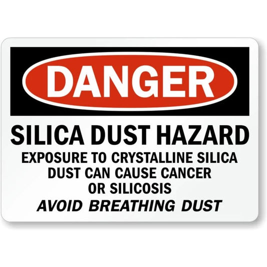 Silica Dust Hazard Safety Aluminum Sign — product artwork