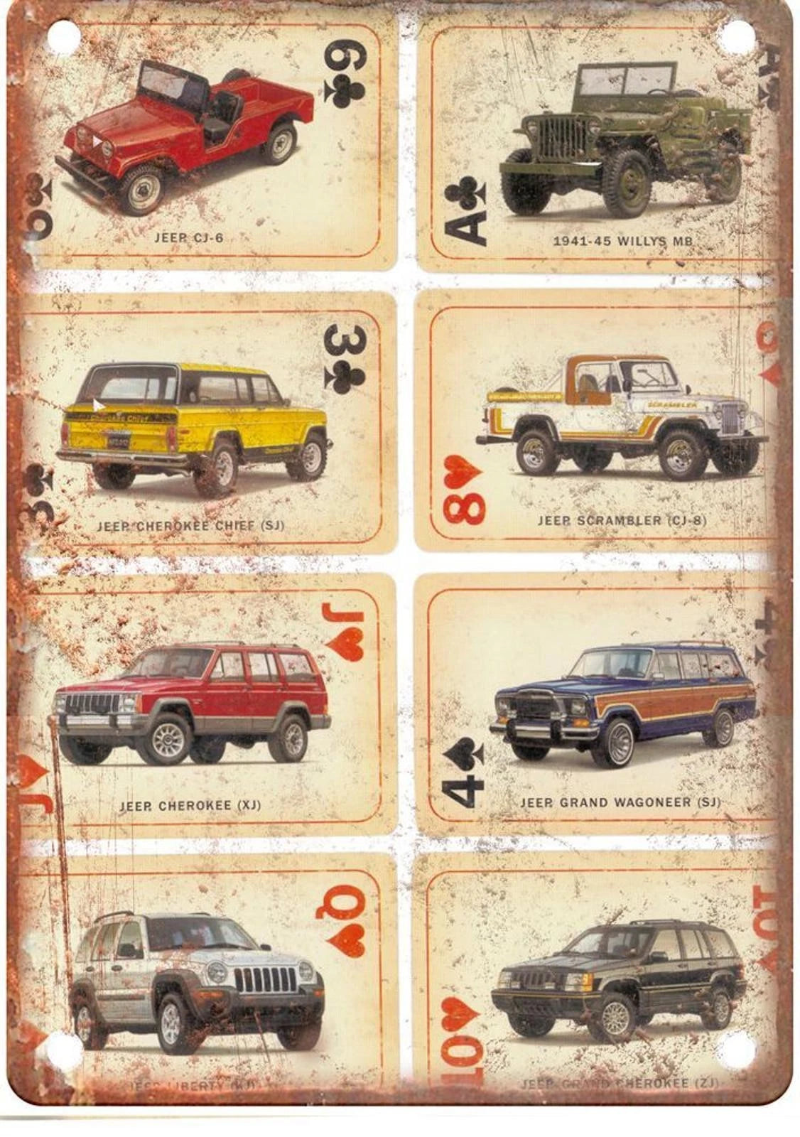 Vintage Jeep Retro Look Auto Ad Reproduction Aluminum Sign — product artwork