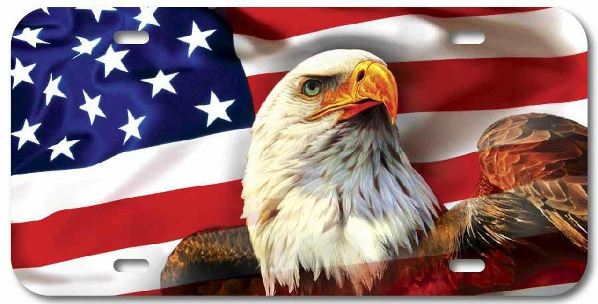 EAGLE AMERICAN FLAG PVC VEHICLE AUTO USA MADE SUV TRUCK Decorative Aluminum — product artwork