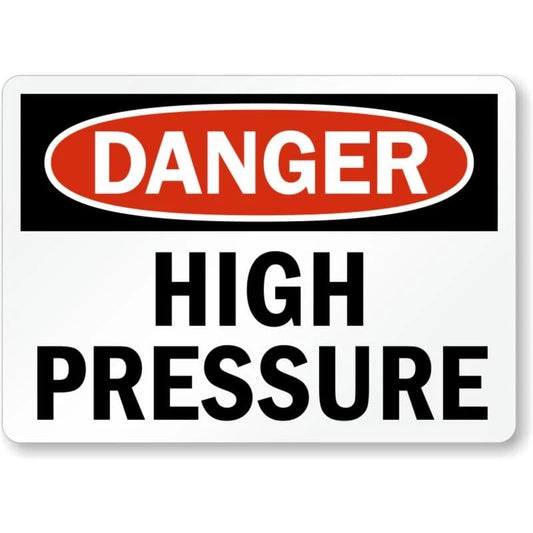 High Pressure Danger Aluminum Sign — product artwork