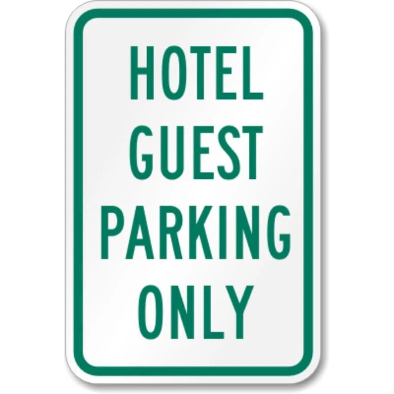 Hotel Guest Parking Aluminum Sign — product artwork