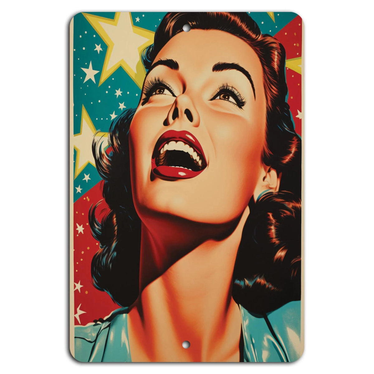 Pop Art Retro Glamorous Aluminum Sign — product artwork