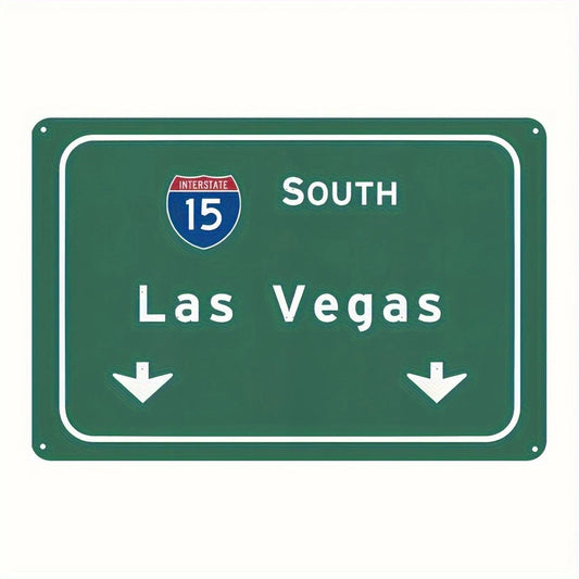 Wall Art Las Vegas Interstate Southern Freeway Aluminum Sign — product artwork
