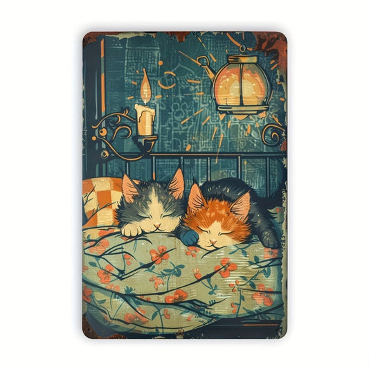 Vintage Cat Funny Retro Wall Art Aluminum Sign — product artwork