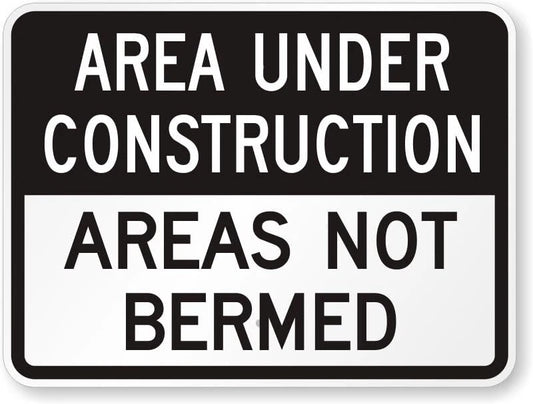 Construction Warning Notice Placard Aluminum Sign — product artwork