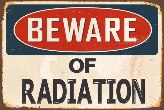Radiation Warning Sticker Tiger Funny Novelty Aluminum Sign — product artwork