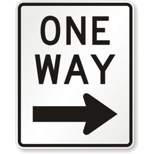 Right Arrow One Way Aluminum Sign — product artwork