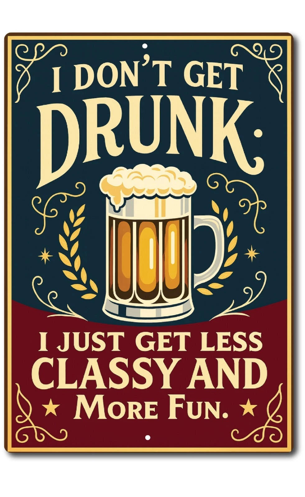 Vintage Bar Man Cave Beer Metallic 1950s Retro Aluminum Sign — product artwork