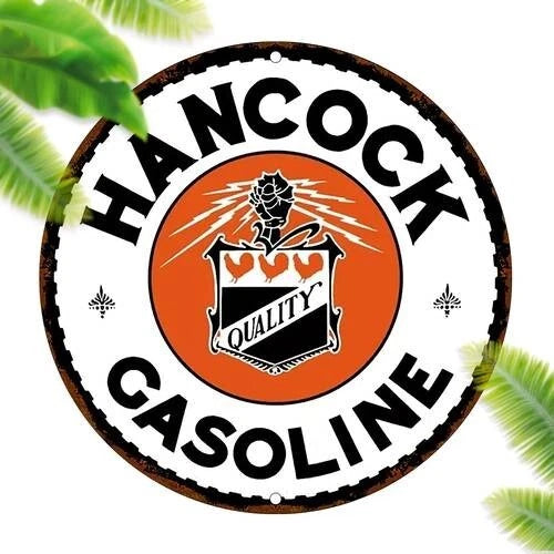 Hancock Gasoline V3 Funny Round Aluminum Sign — product artwork