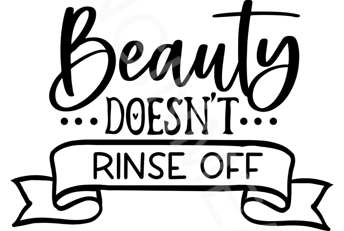 Funny Beauty Doesnt Rinse Off Bathroom Aluminum Sign — product artwork