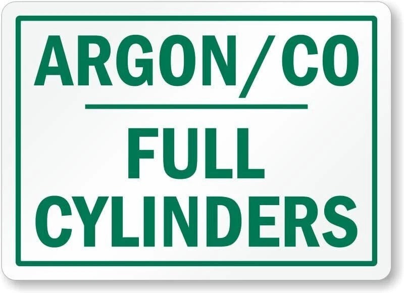 Argon Co Full Cylinders Aluminum Sign — product artwork
