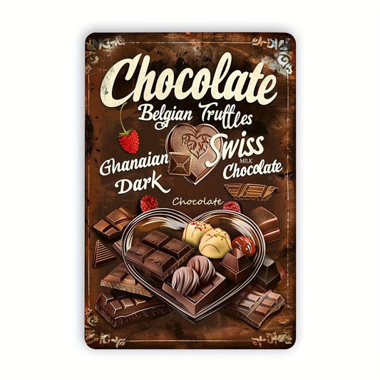 Vintage Belgian Chocolate Truffles Aluminum Sign — product artwork