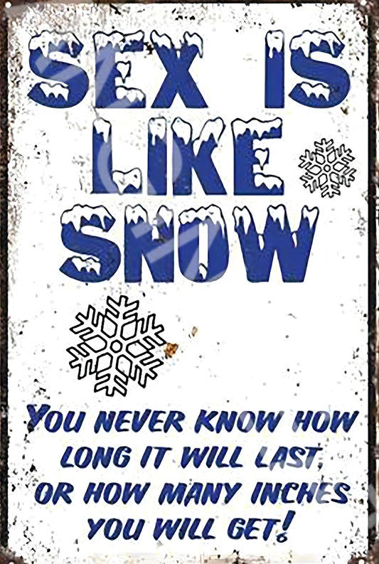 Funny Sex Is Like Snow Aluminum Sign — product artwork