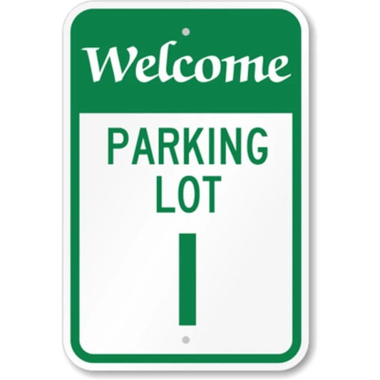 Parking Lot I Aluminum Sign — product artwork