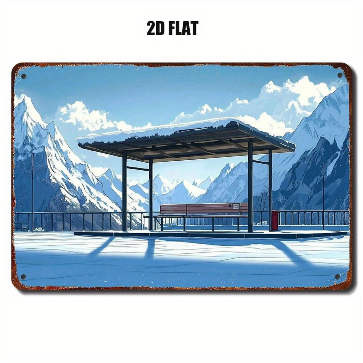 Chinese Landscape Wall Art Vintage Funny Aluminum Sign — product artwork