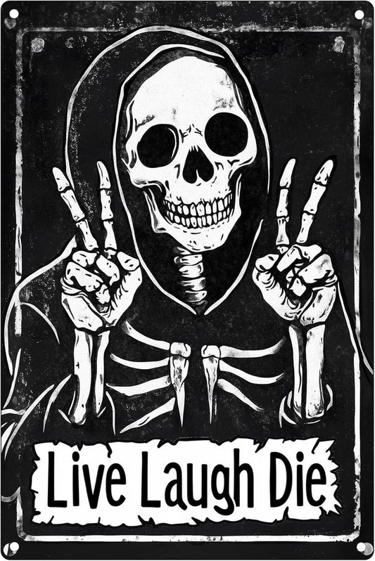 Skull Vintage Funny Skeleton Aluminum Sign — product artwork