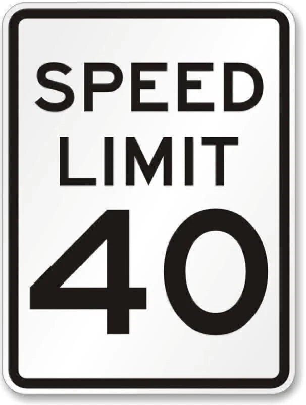 Speed Limit Reflective Road Safety Aluminum Sign — product artwork