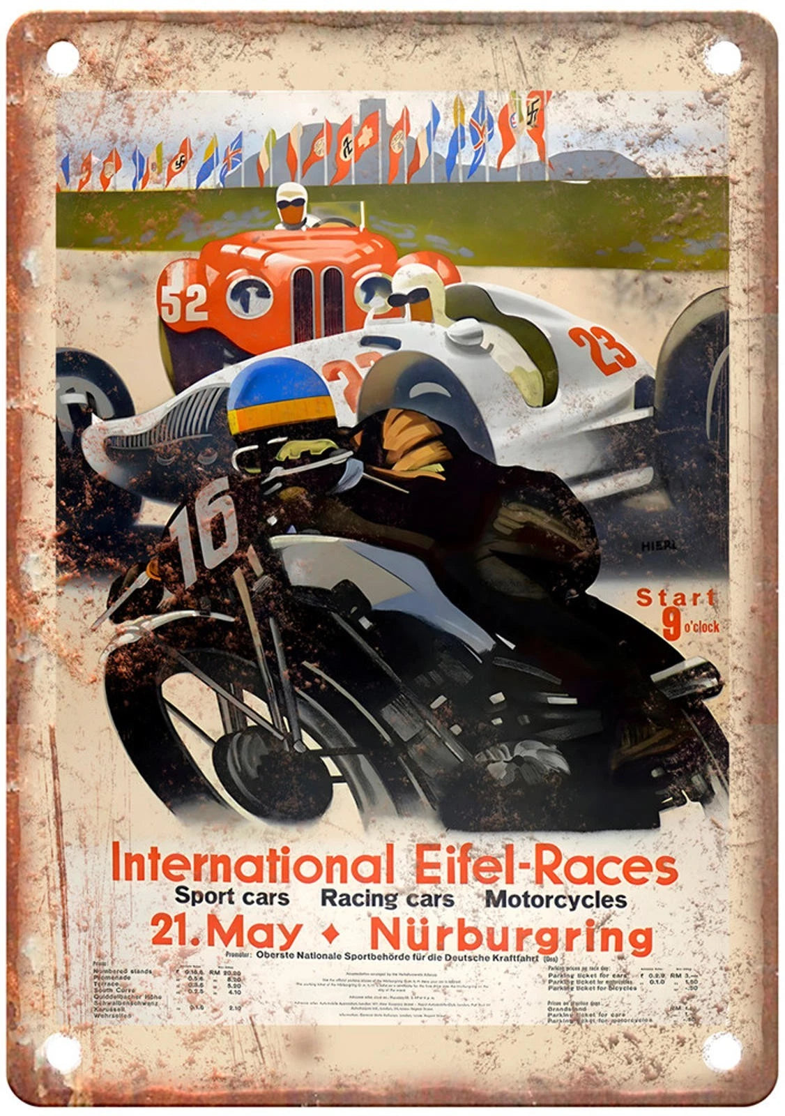 Vintage Motorcycle Retro 1939 Wall Art Aluminum Sign — product artwork