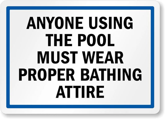 Pool Wear Aluminum Sign — product artwork