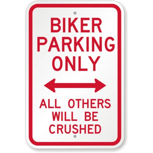 Biker Parking Only Aluminum Sign — product artwork