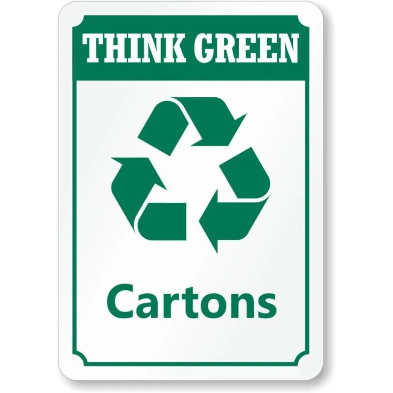 Cartons with Recycle Symbol Aluminum Sign — product artwork