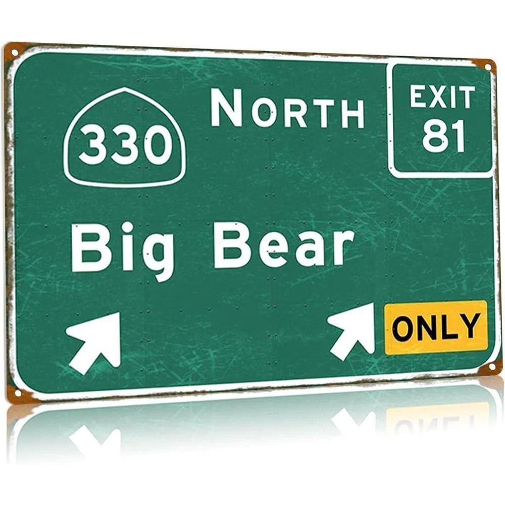 Highway Retro Big Bear Exit Only Aluminum Sign — product artwork