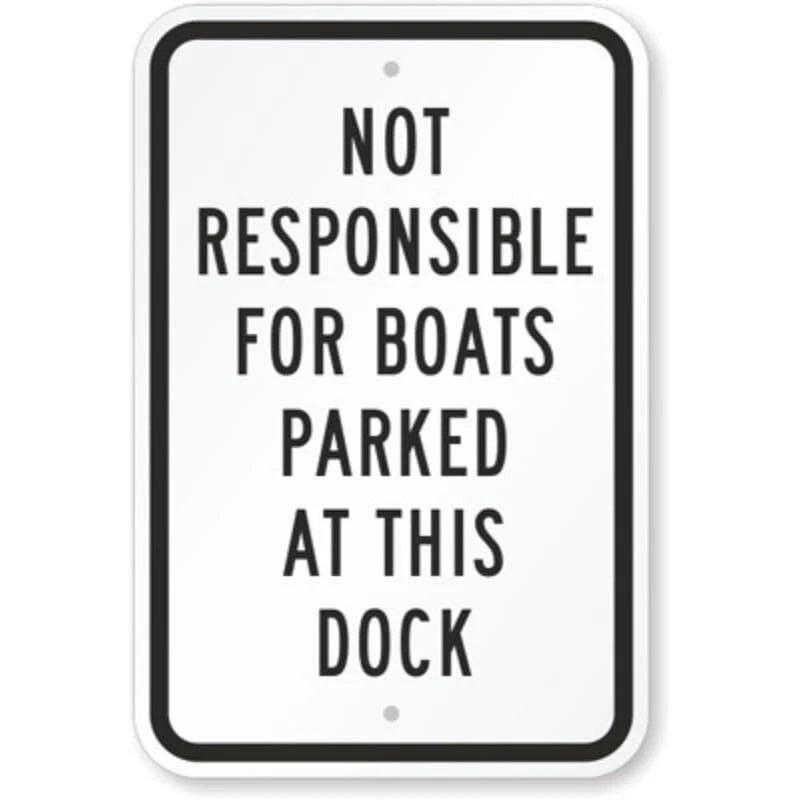 Boats Parked Dock Aluminum Sign — product artwork