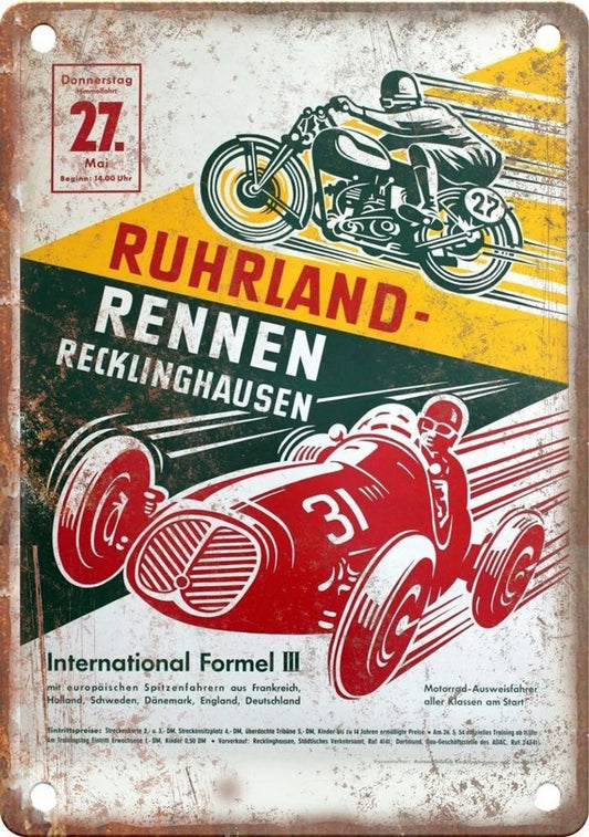 Ruhland Rennen Motorcycle Racing Aluminum Sign — product artwork