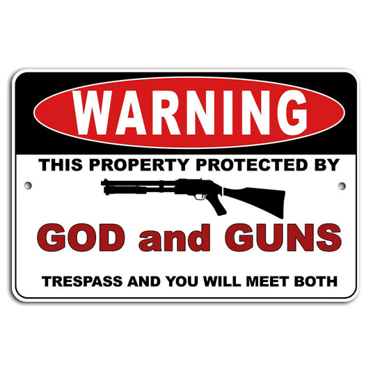 Property Protection Gun Owners Aluminum Sign — product artwork