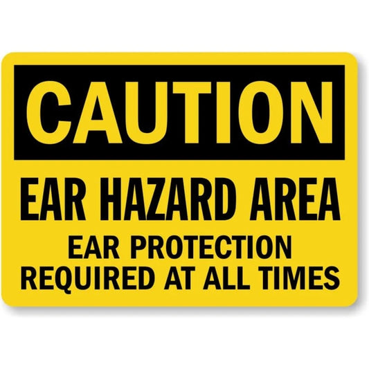 Caution Ear Hazard Area Aluminum Sign — product artwork