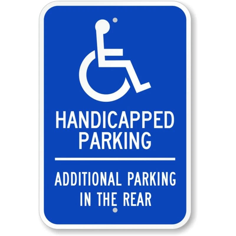 Reserved for Handicapped Parking Aluminum Sign — product artwork