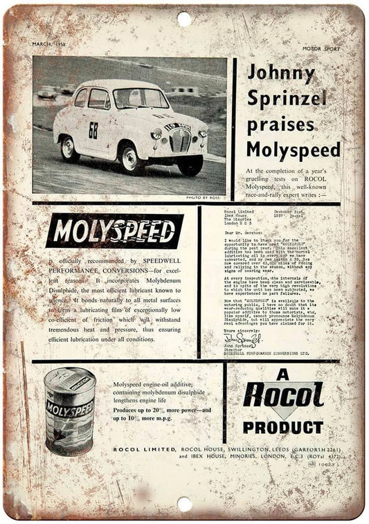 Motor Oil Molyspeed Vintage Reproduction Aluminum Sign — product artwork
