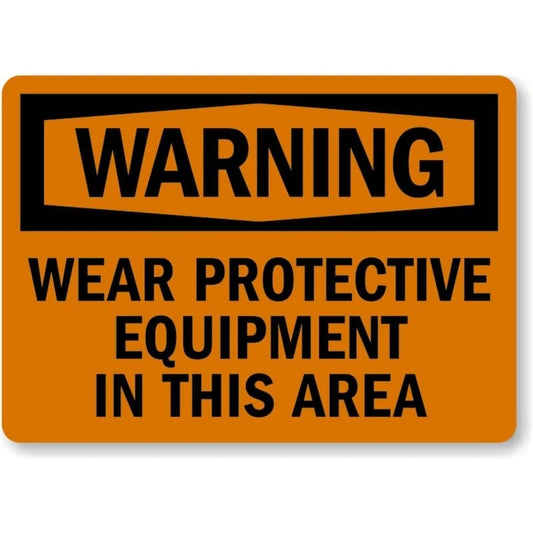 Protective Equipment Caution Aluminum Sign — product artwork